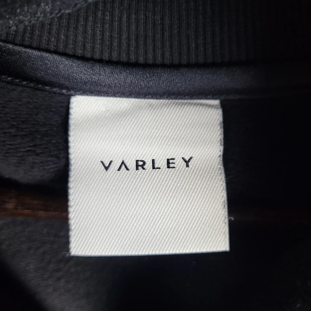 Varley Sweater Womens M Black Peached‎ Sweat Cotton Blend Ribbed Pullover